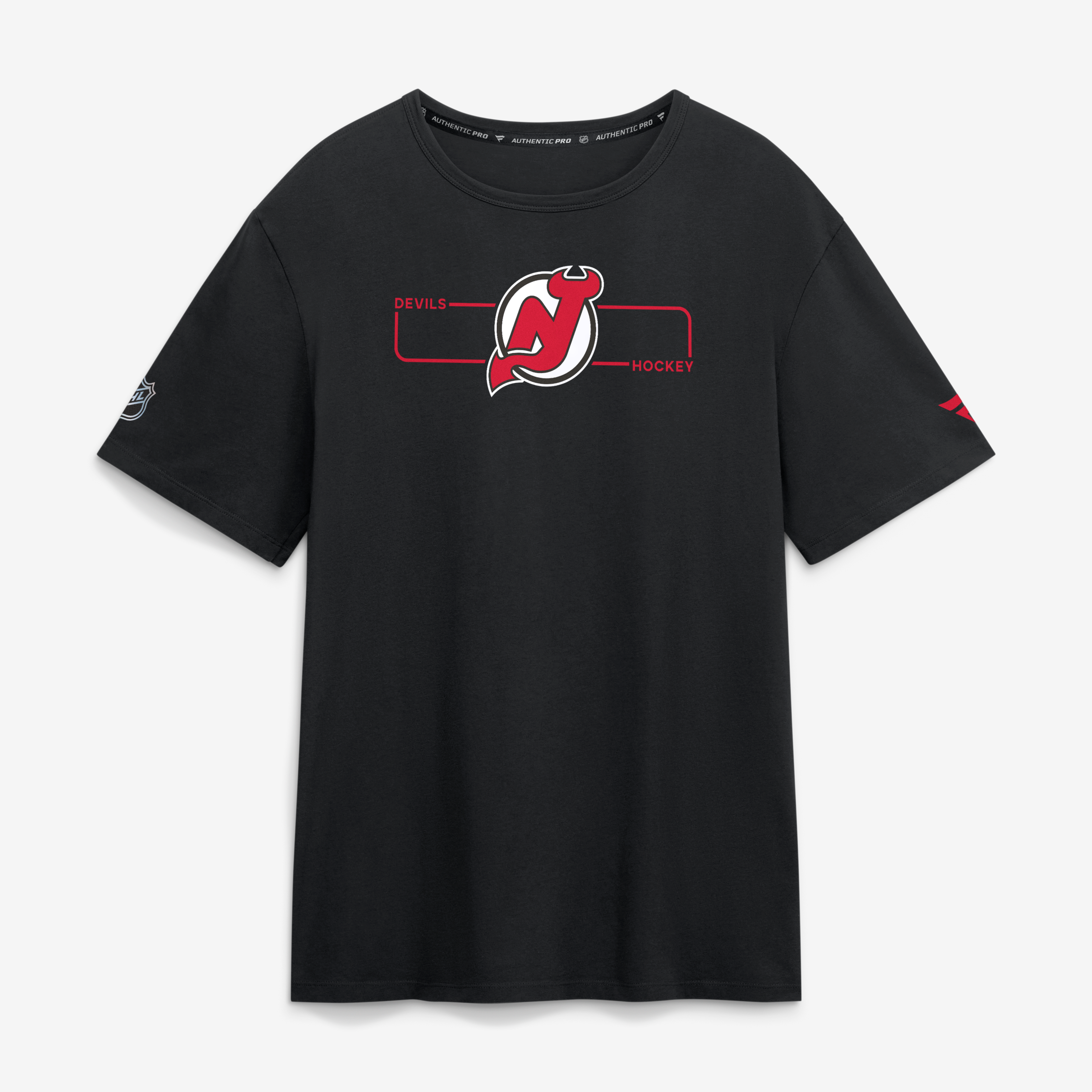 Men's Fanatics Black New Jersey Devils Authentic Pro Primary Logo T-Shirt