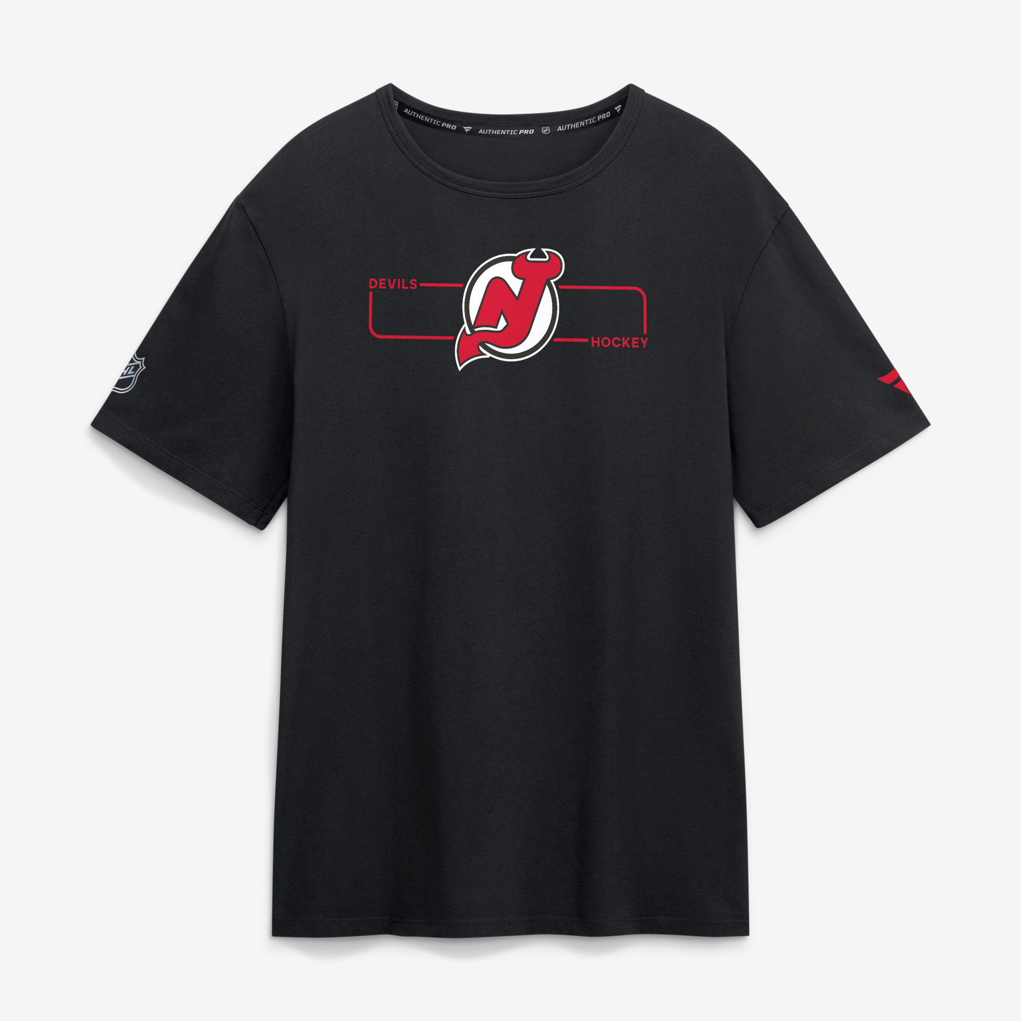 Men's Fanatics Black New Jersey Devils Authentic Pro Primary Logo T-Shirt