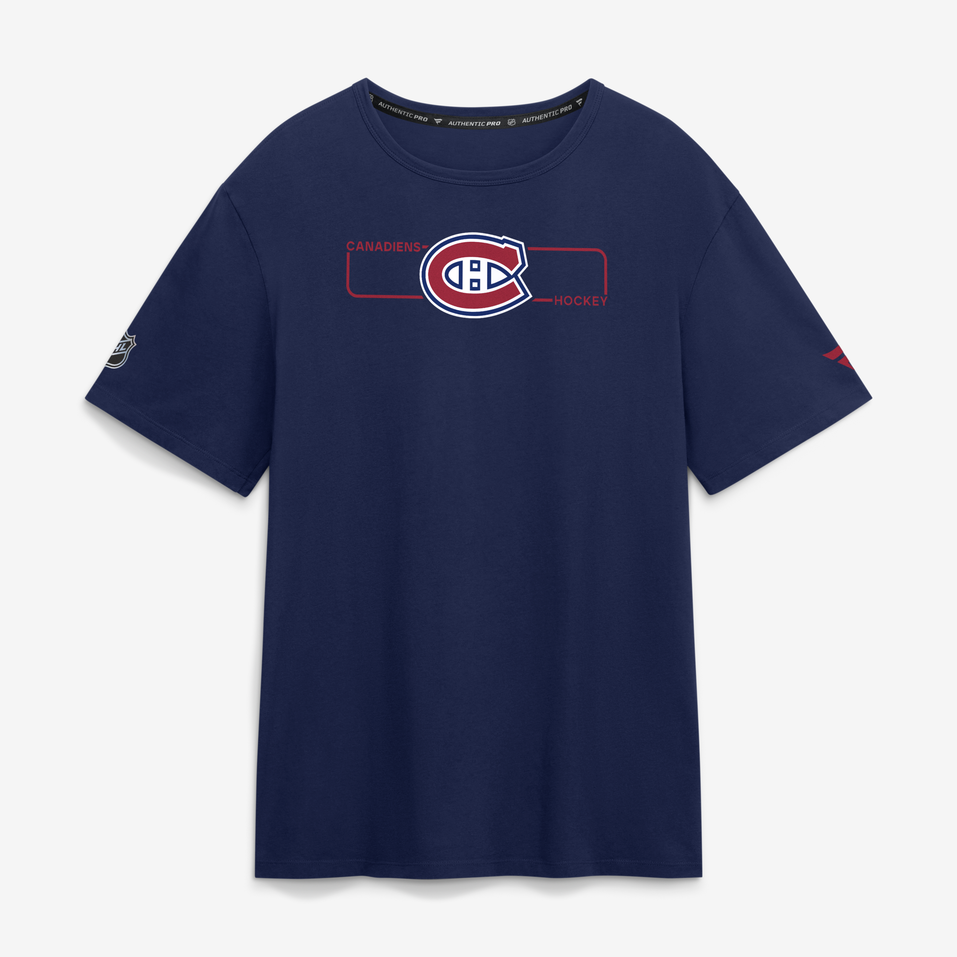Men's Fanatics Navy Montreal Canadiens Authentic Pro Primary Logo T-Shirt