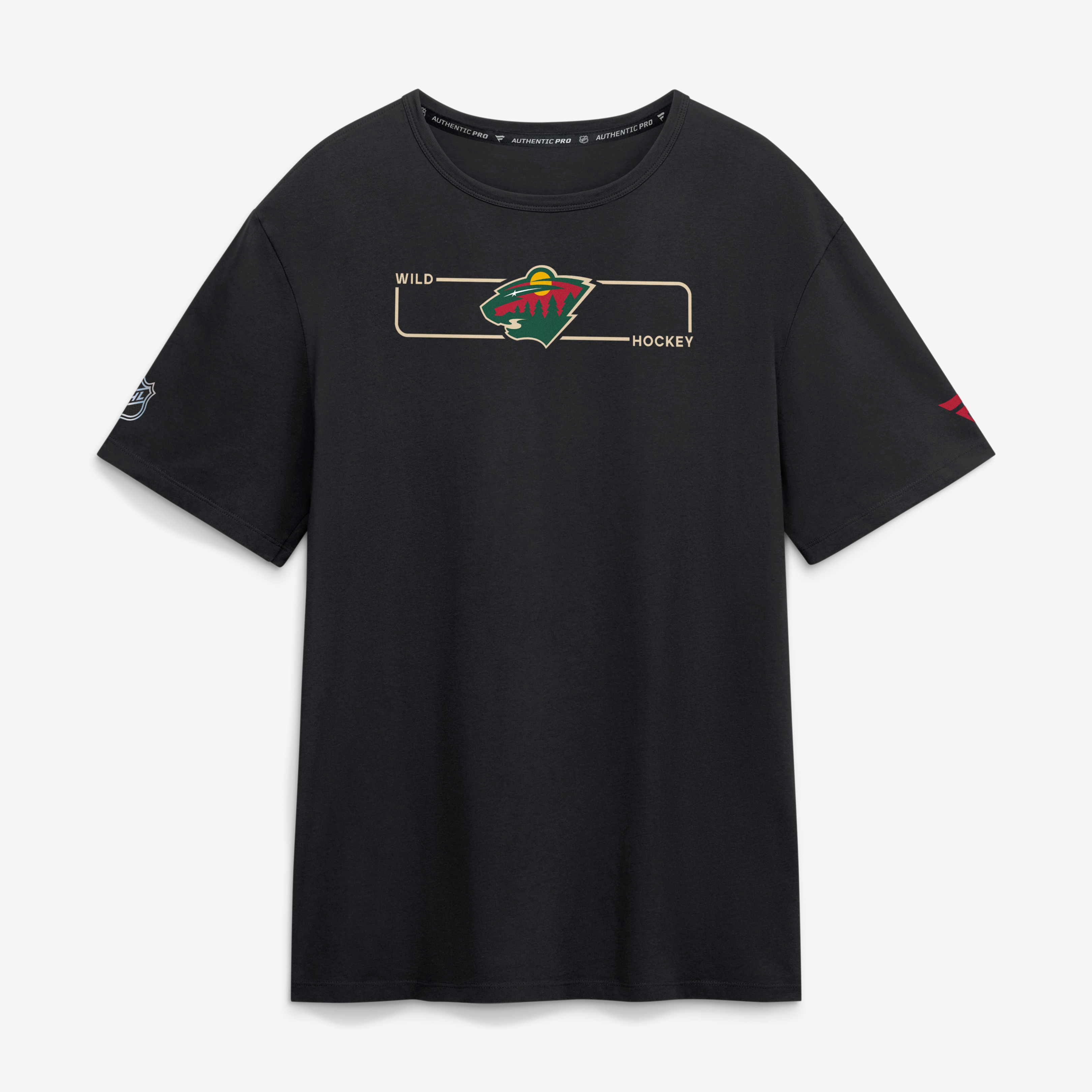 Men's Fanatics Black Minnesota Wild Authentic Pro Primary Logo T-Shirt
