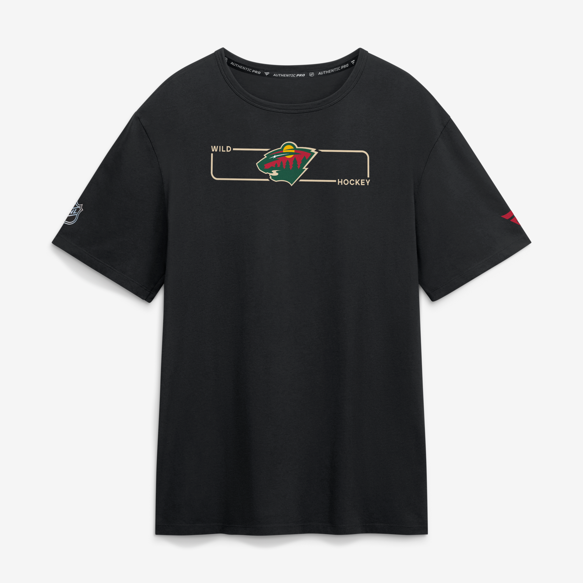Men's Fanatics Black Minnesota Wild Authentic Pro Primary Logo T-Shirt