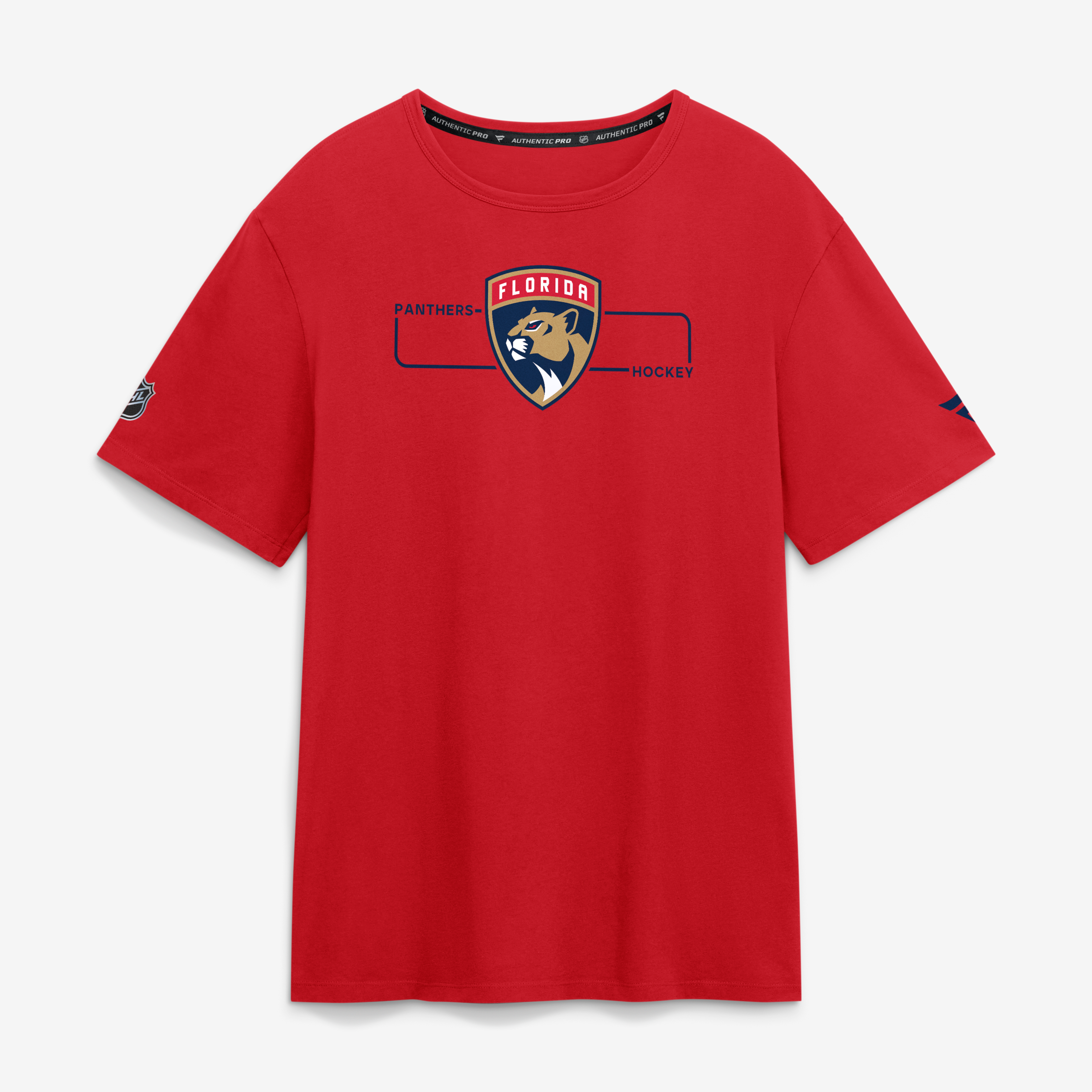 Men's Fanatics Red Florida Panthers Authentic Pro Primary Logo T-Shirt