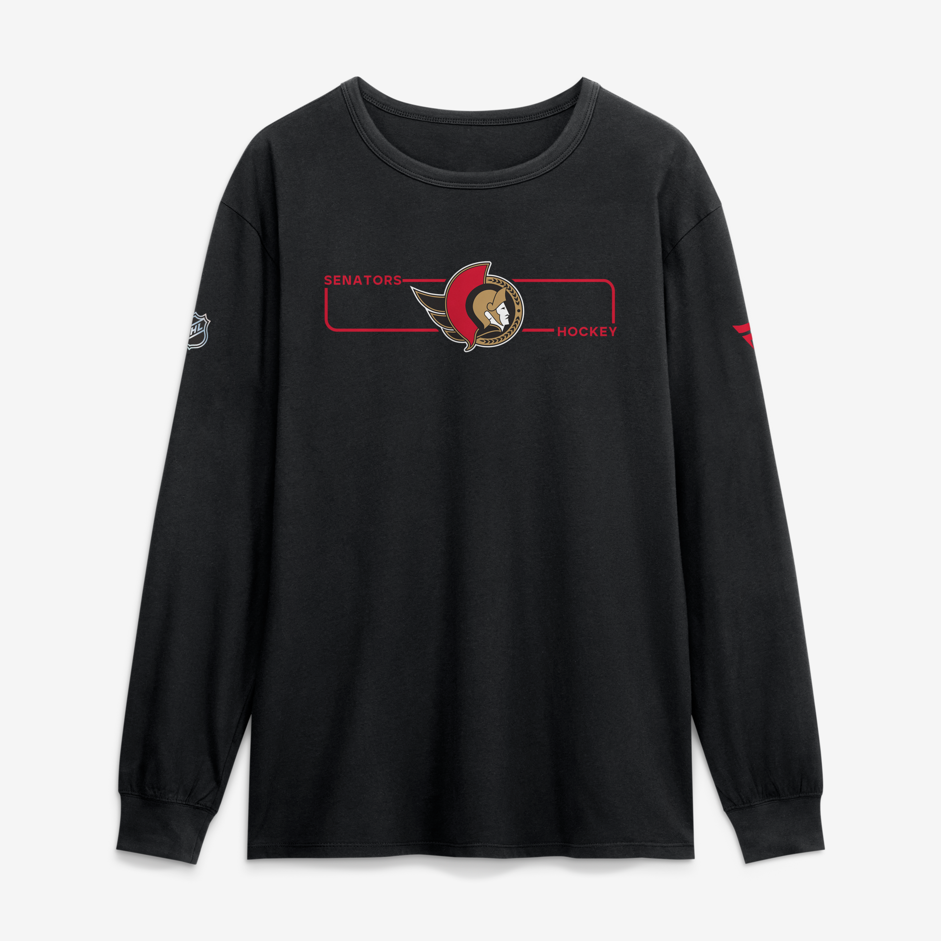 Men's Fanatics Black Ottawa Senators Authentic Pro Primary Logo Long Sleeve T-Shirt