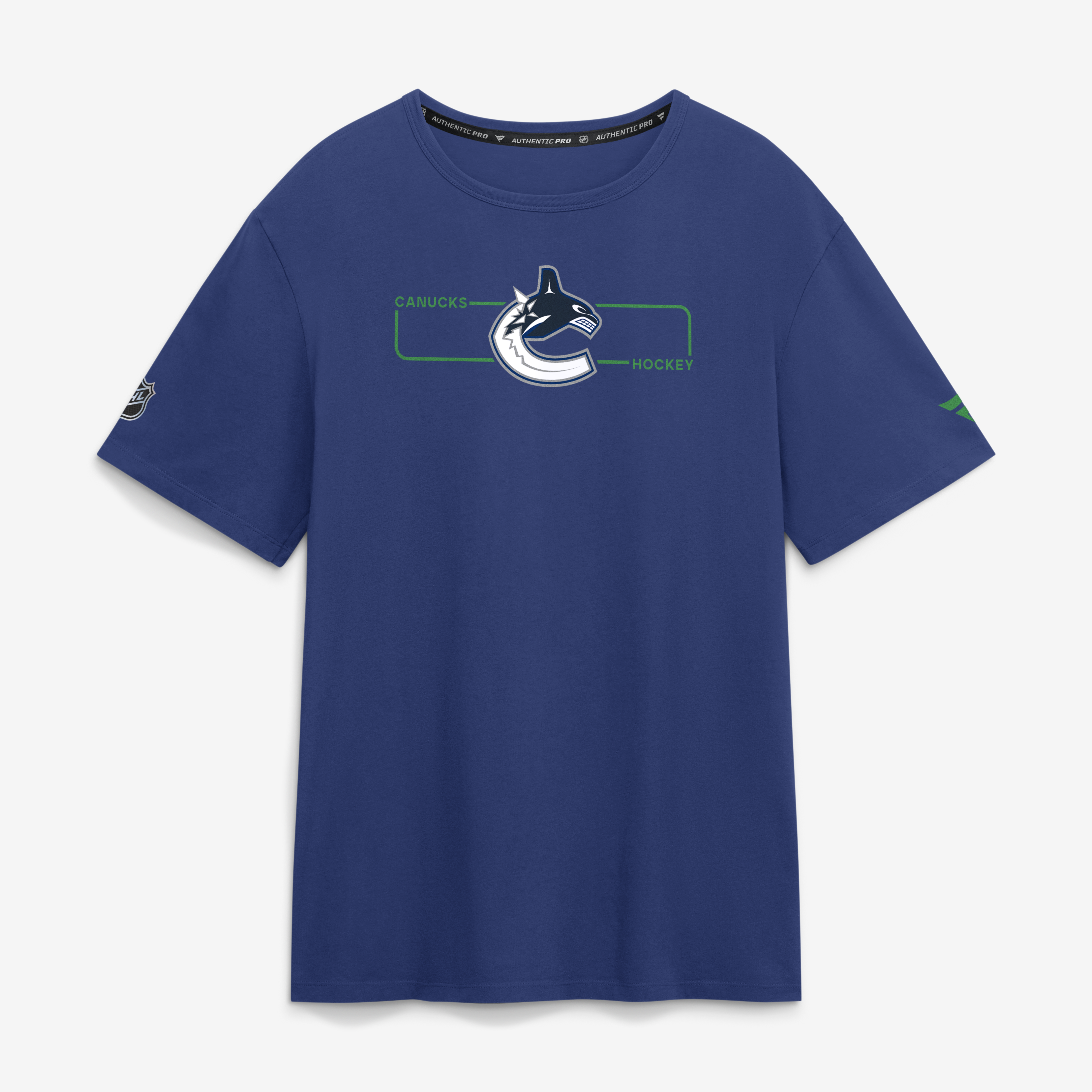 Men's Fanatics Blue Vancouver Canucks Authentic Pro Primary Logo T-Shirt