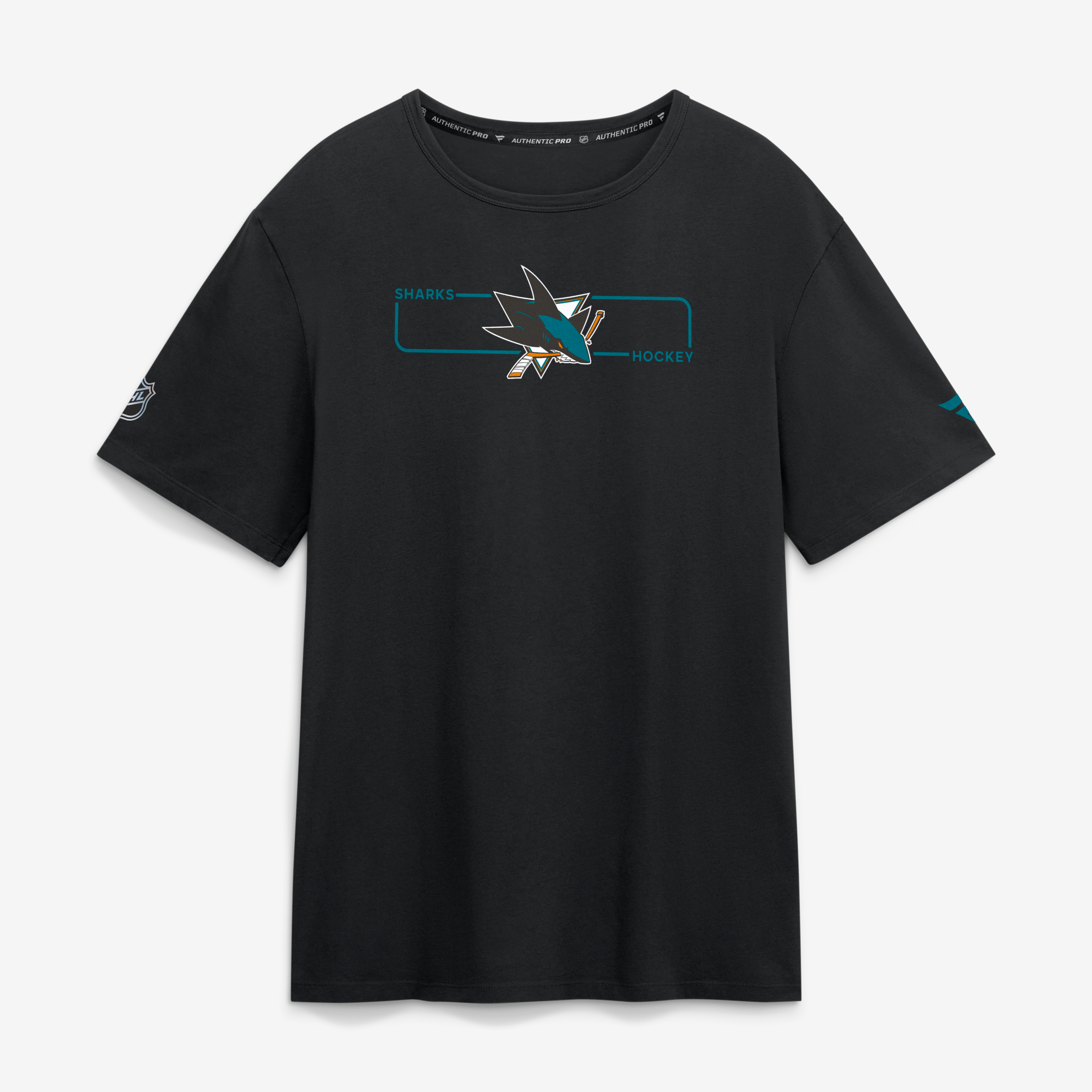Men's Fanatics Black San Jose Sharks Authentic Pro Primary Logo T-Shirt