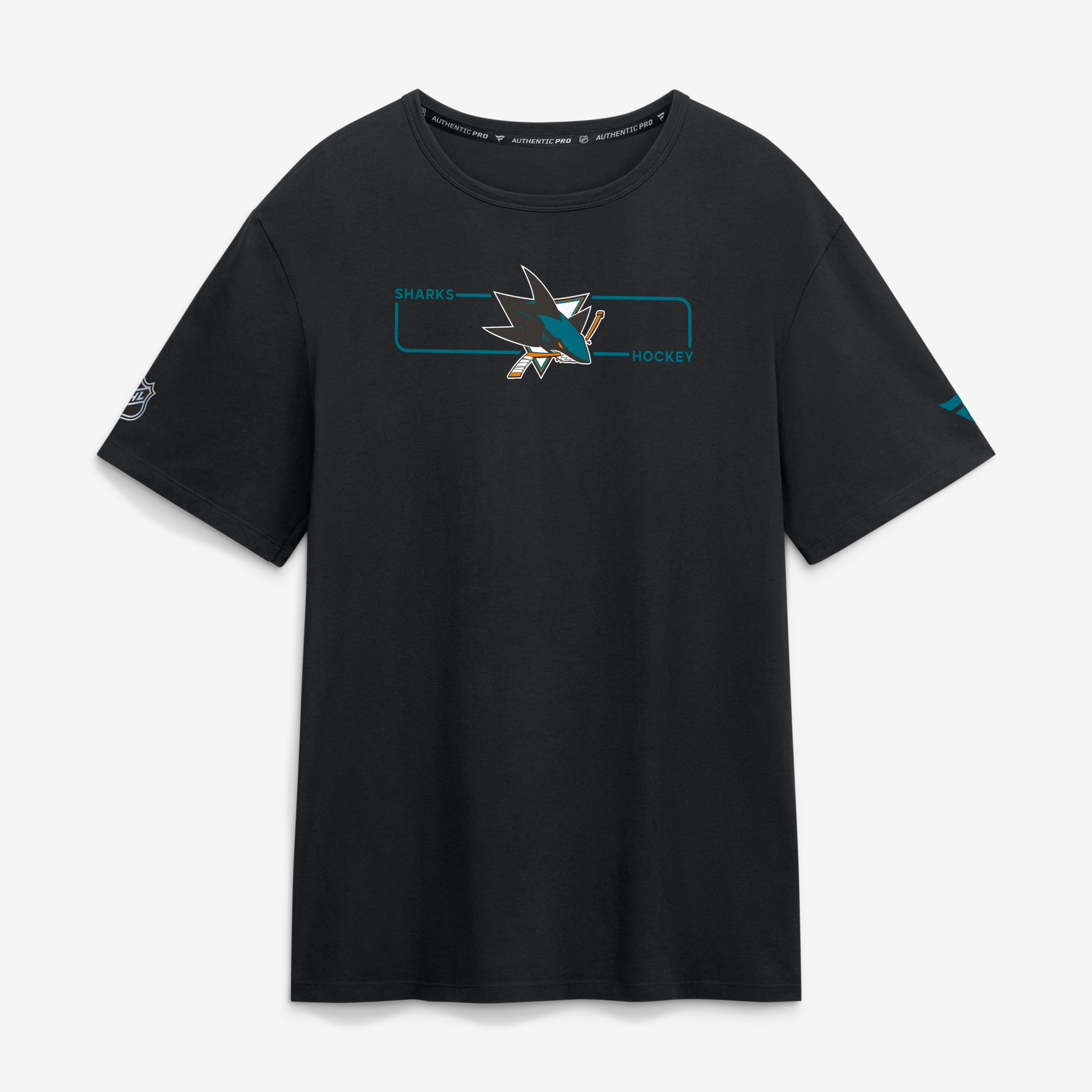 Men's Fanatics Black San Jose Sharks Authentic Pro Primary Logo T-Shirt