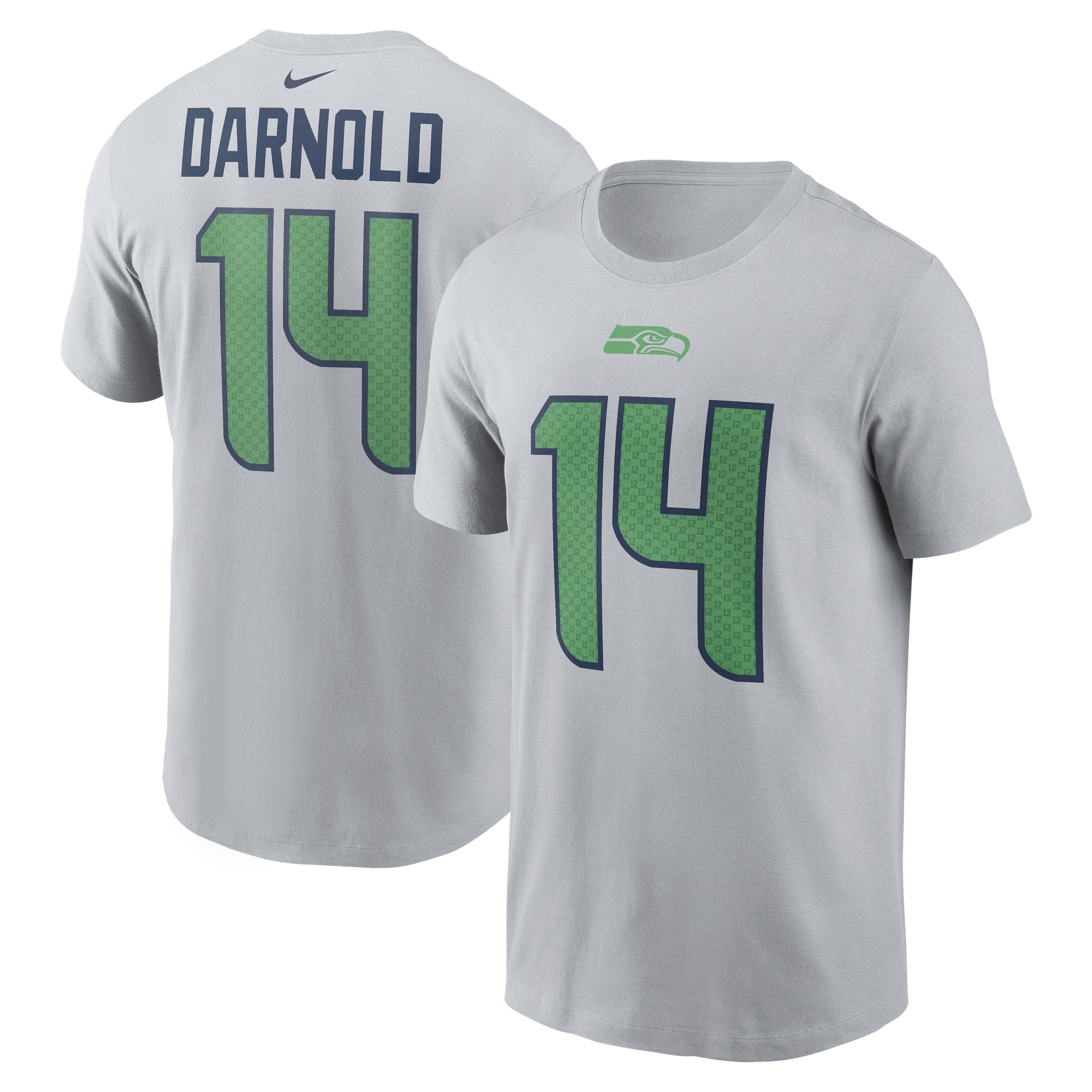 Camiseta Nike Sam Darnold Wolf Gray de la colección Rivalries de los Seattle Seahawks para hombre, con nombre y número del jugador.