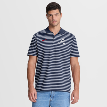 Men's Nike Navy/White Atlanta Braves Striped Victory Dri-FIT Polo