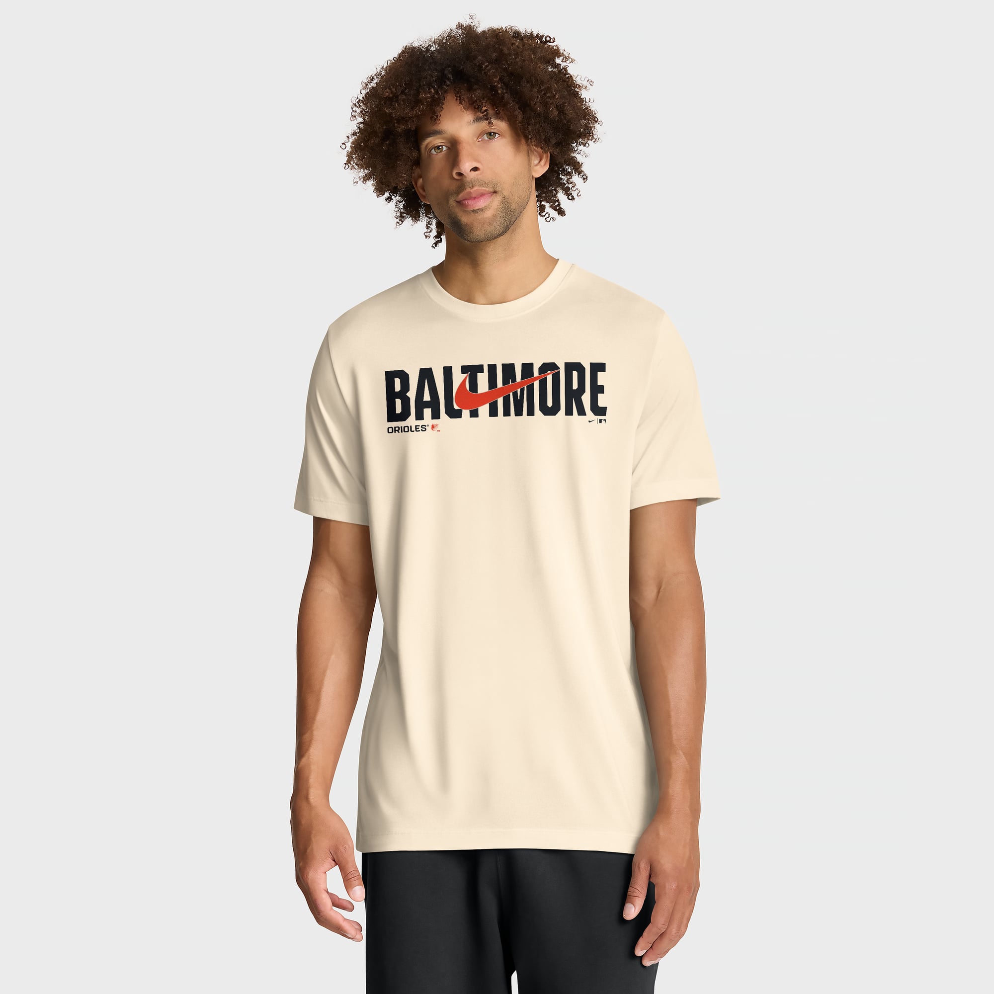 Men's Nike Cream Baltimore Orioles Swoosh Legend Dri-FIT T-Shirt