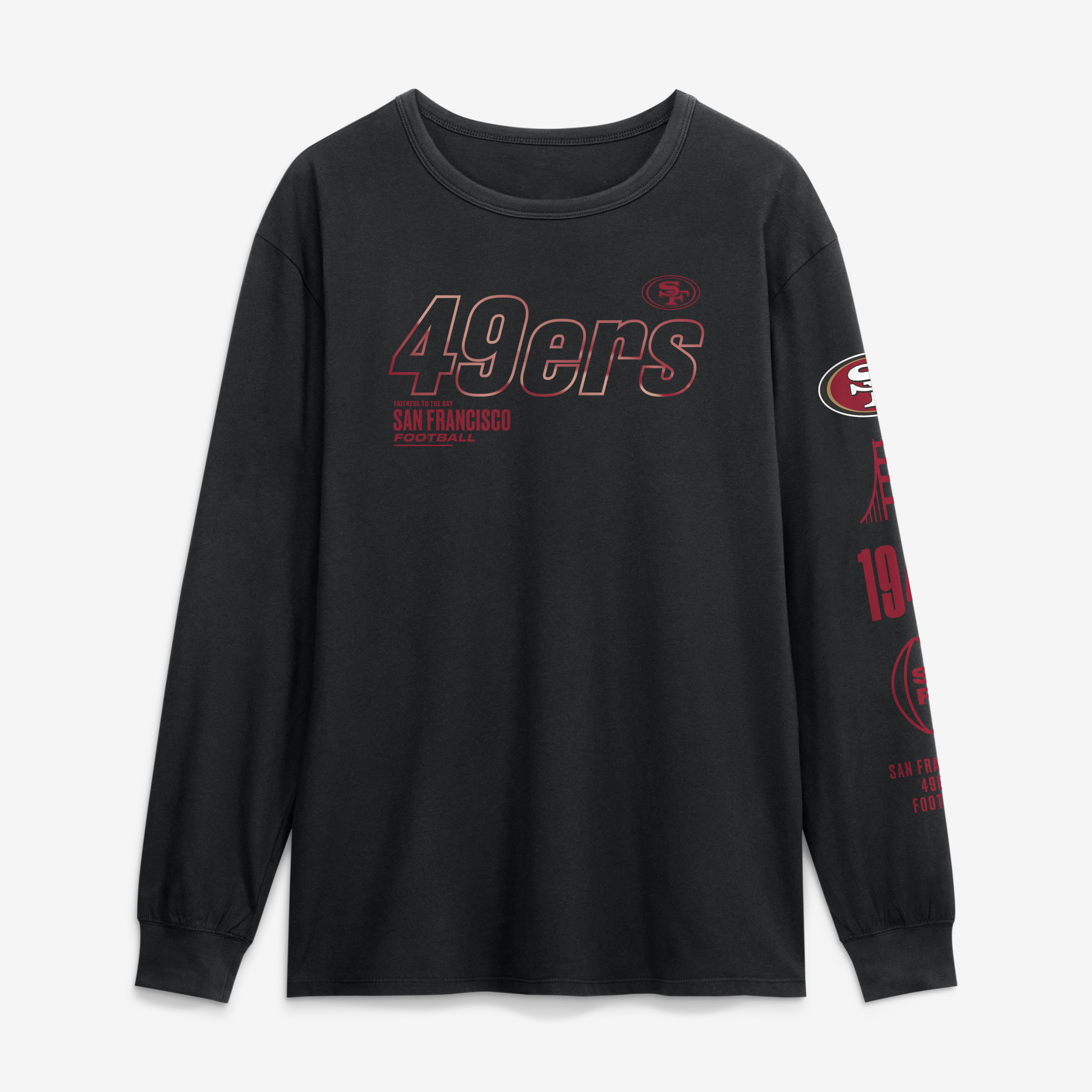 Men's Fanatics Black San Francisco 49ers Checkdown Pass Long Sleeve T-Shirt