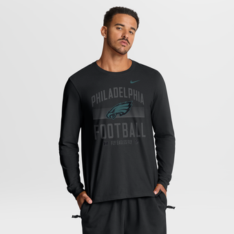 Men's Nike Black Philadelphia Eagles Always Prepared Essential Cotton Long Sleeve T-Shirt