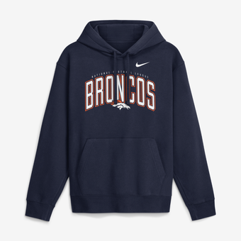 Men's Nike Navy Denver Broncos Expect Victory Club Fleece Pullover Hoodie