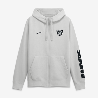 Men's Nike Gray Las Vegas Raiders Cool Down Club Full-Zip Hoodie