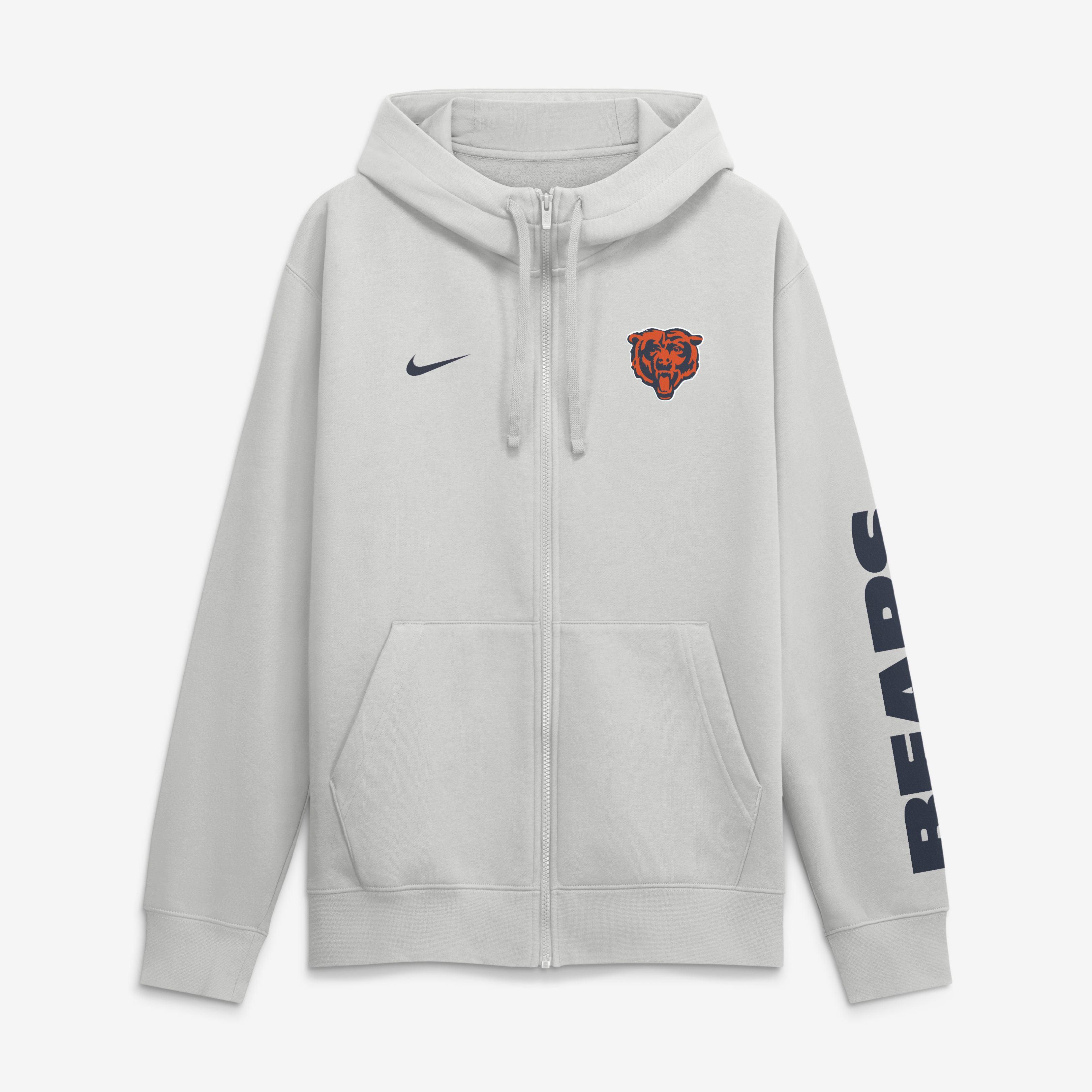 Men's Nike Gray Chicago Bears Cool Down Club Full-Zip Hoodie