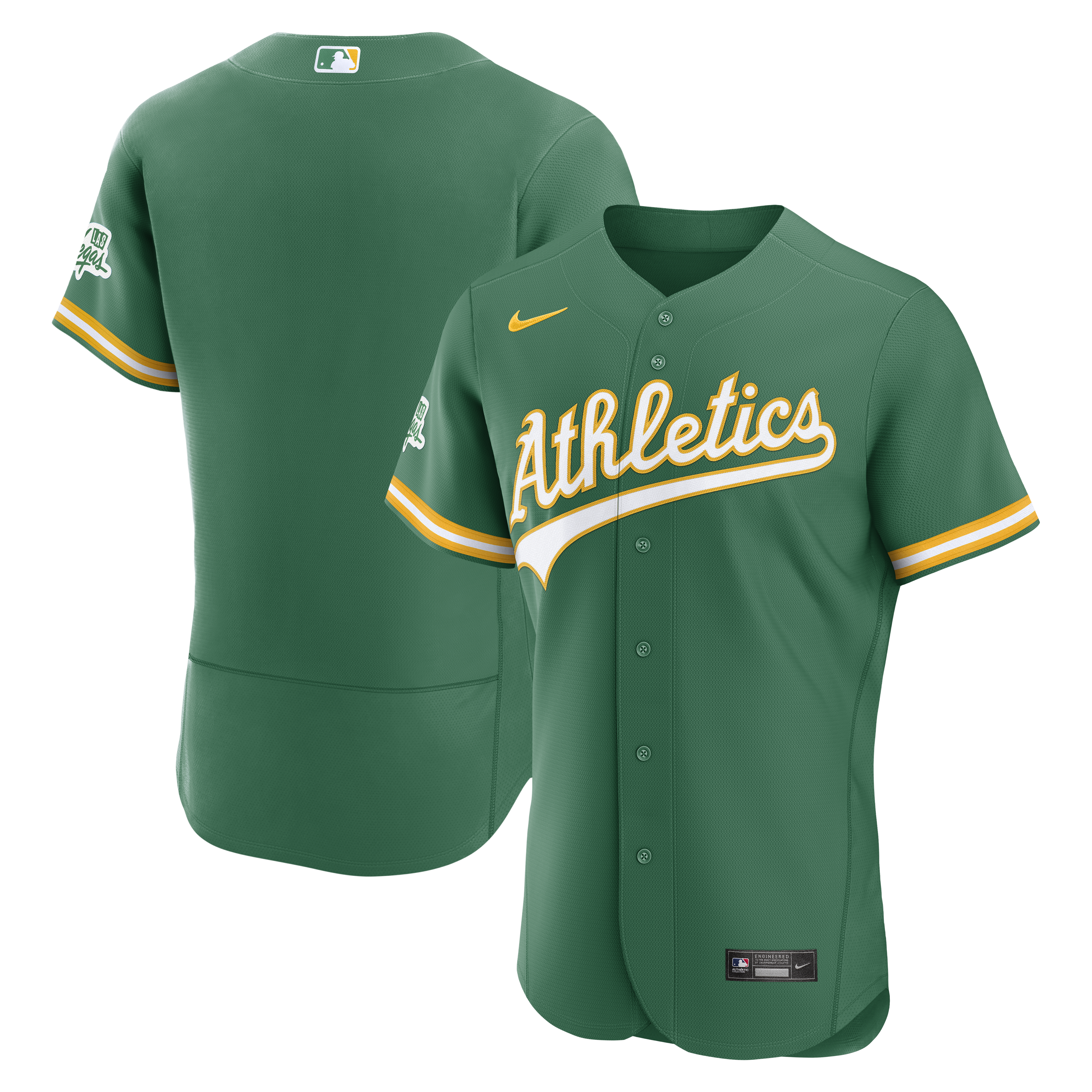 Men's Nike Green Athletics Alternate Sponsor Patch Authentic Jersey