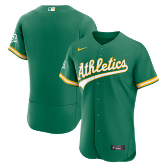Men's Nike Green Athletics Alternate Sponsor Patch Authentic Jersey
