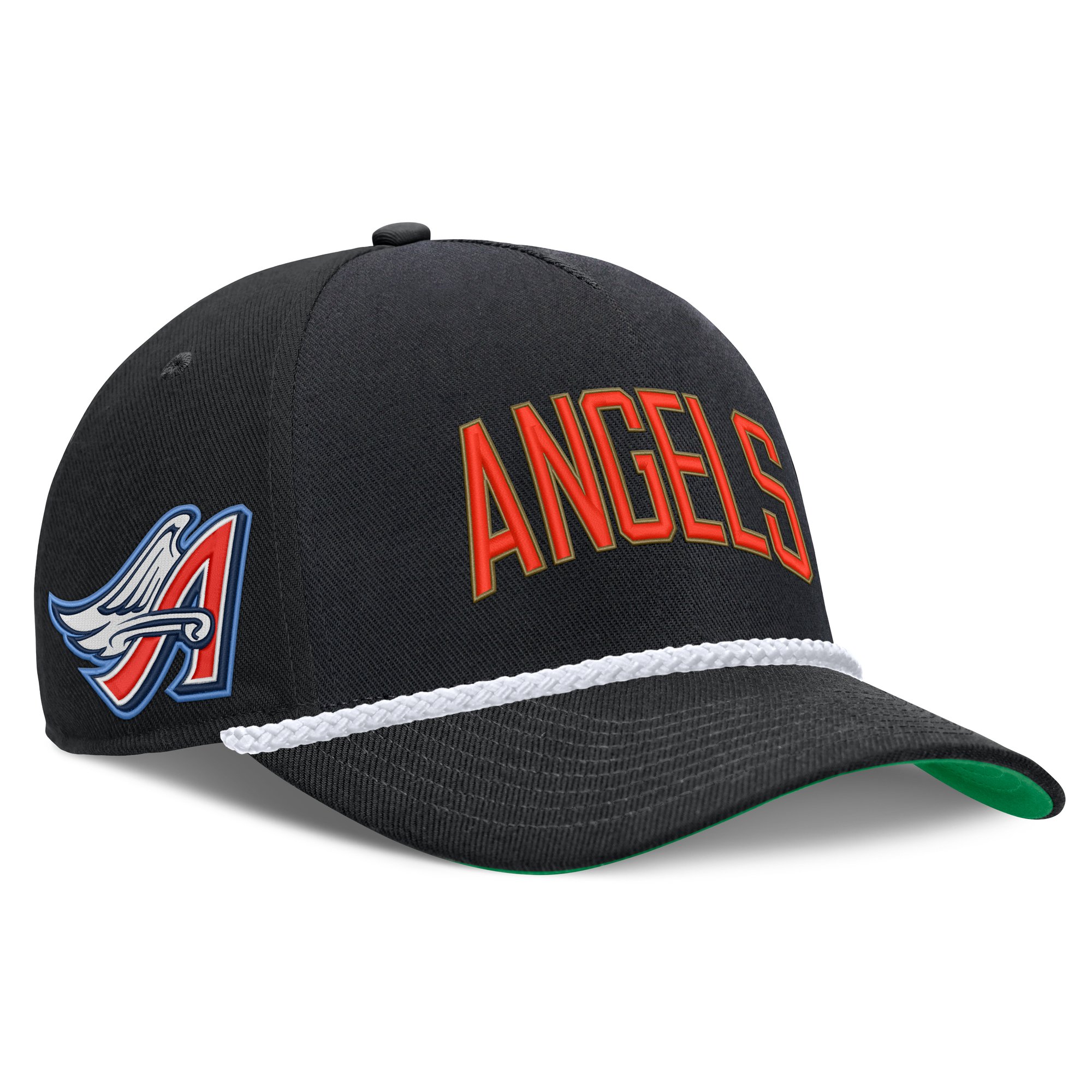 Men's Nike Black California Angels Cooperstown Collection Rise Adjustable Hat