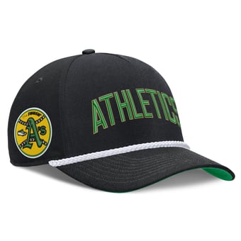 Men's Nike Black Athletics Cooperstown Collection Rise Adjustable Hat