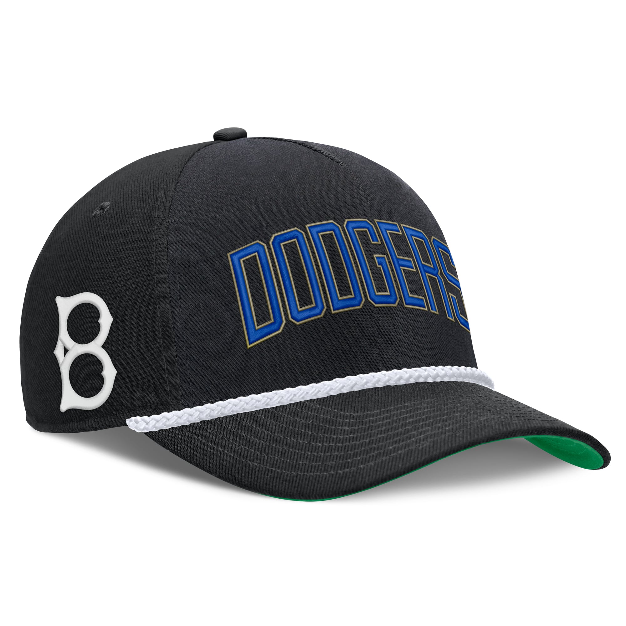 Men's Nike Black Brooklyn Dodgers Cooperstown Collection Rise Adjustable Hat
