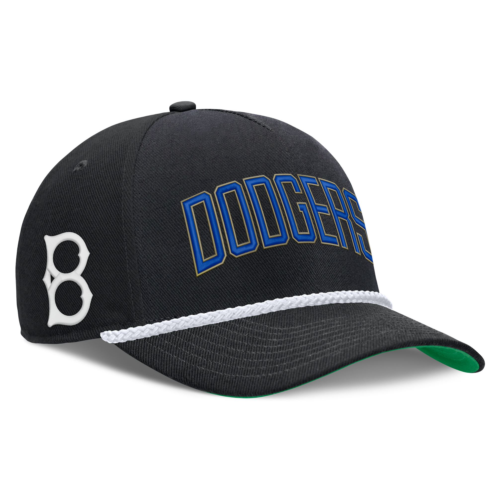 Men's Nike Black Brooklyn Dodgers Cooperstown Collection Rise Adjustable Hat