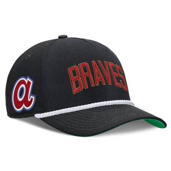 Men's Nike Black Atlanta Braves Cooperstown Collection Rise Adjustable Hat