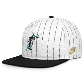 Men's Nike White/Black Florida Marlins Cooperstown Collection Pro Adjustable Hat