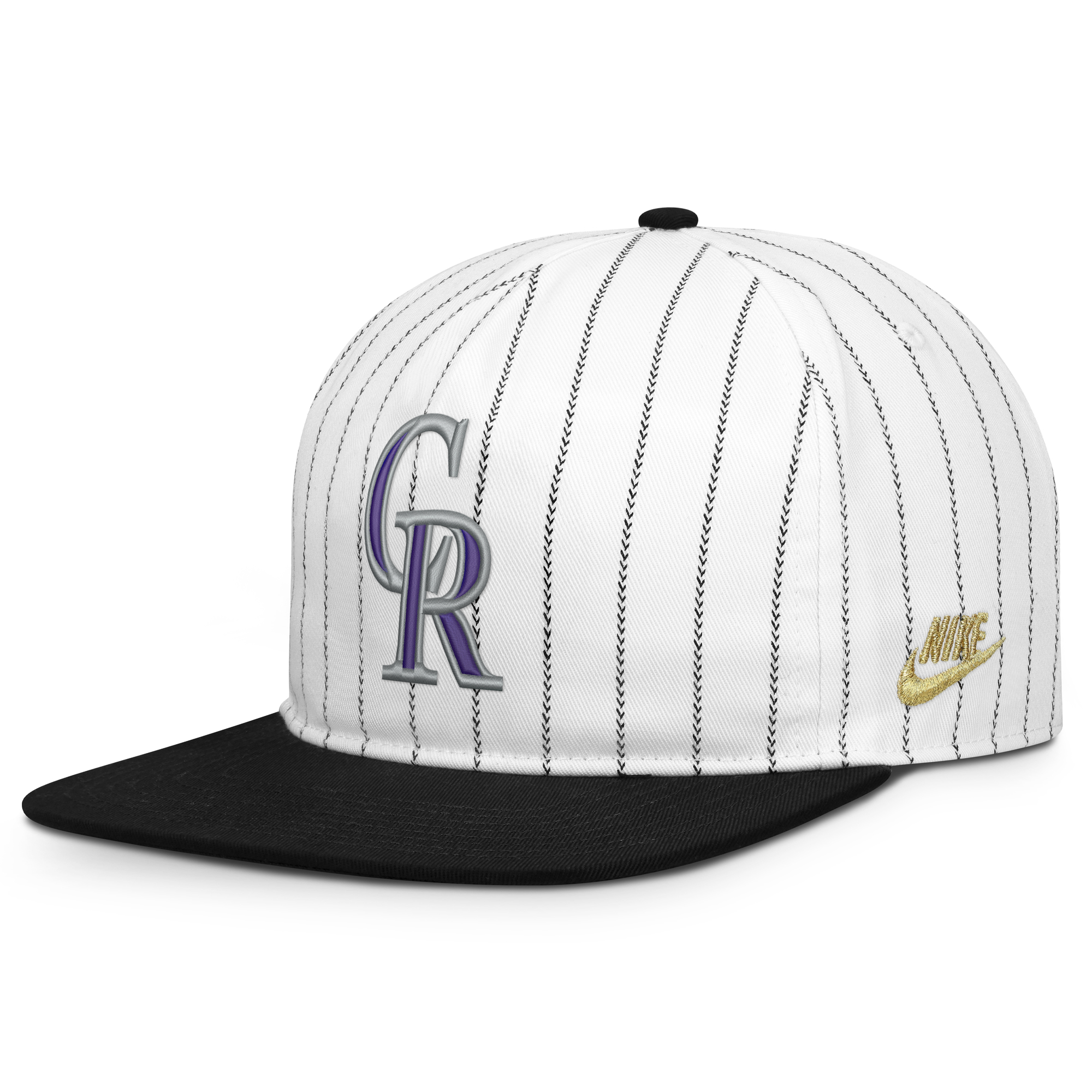 Men's Nike White/Black Colorado Rockies Cooperstown Collection Pro Adjustable Hat