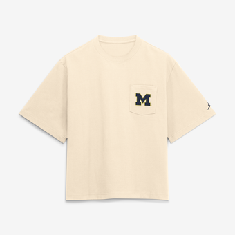 Women's Nike  Natural Michigan Wolverines Pocket Boxy T-Shirt
