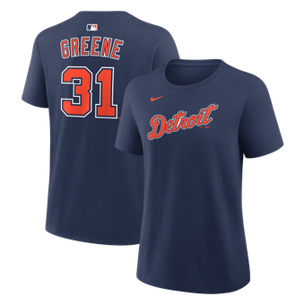 Women's Nike Riley Greene Navy Detroit Tigers Name & Number T-Shirt