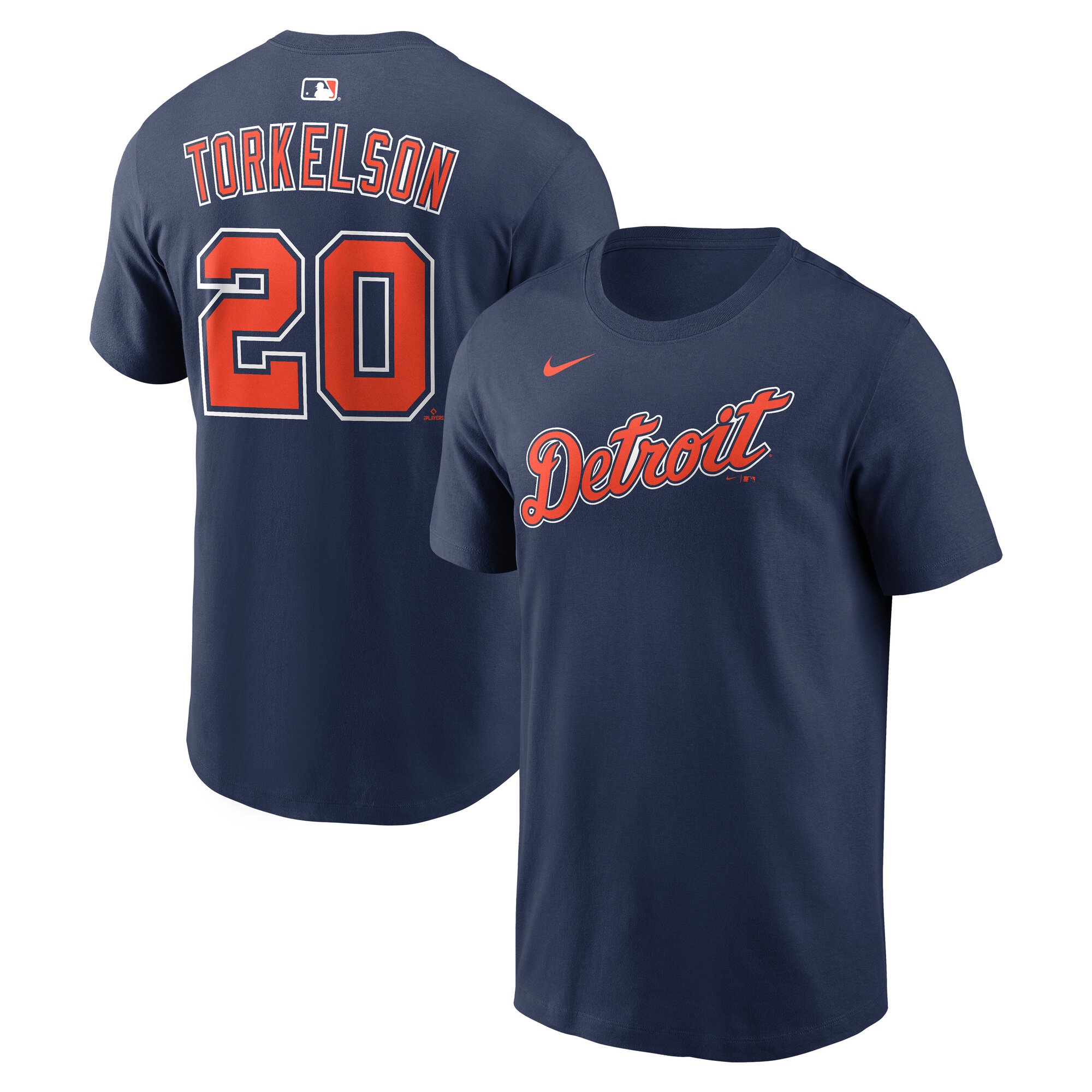 Men's Nike Spencer Torkelson Navy Detroit Tigers Name & Number T-Shirt