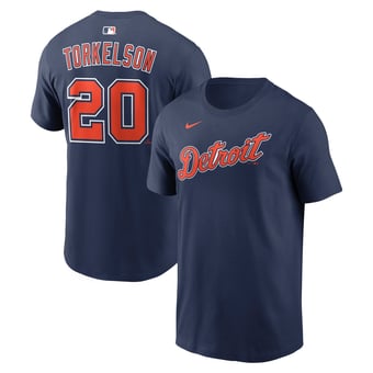 Men's Nike Spencer Torkelson Navy Detroit Tigers Name & Number T-Shirt
