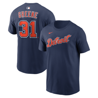Name & Number T-Shirt Nike Riley Greene Navy Detroit Tigers Name & Number T-Shirt