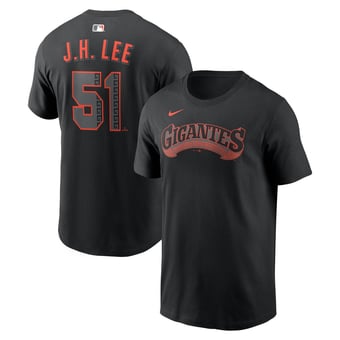 Name & Number T-Shirt Nike Jung Hoo Lee Black San Francisco Giants Name & Number T-Shirt