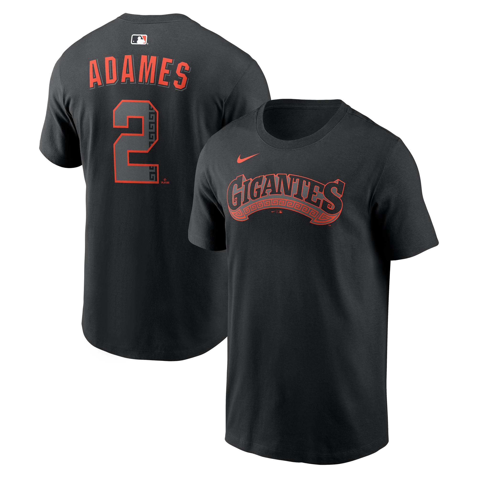 Men's Nike Willy Adames Black San Francisco Giants Alternate 2 Name & Number T-Shirt