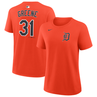 Women's Nike Riley Greene Orange Detroit Tigers Name & Number T-Shirt