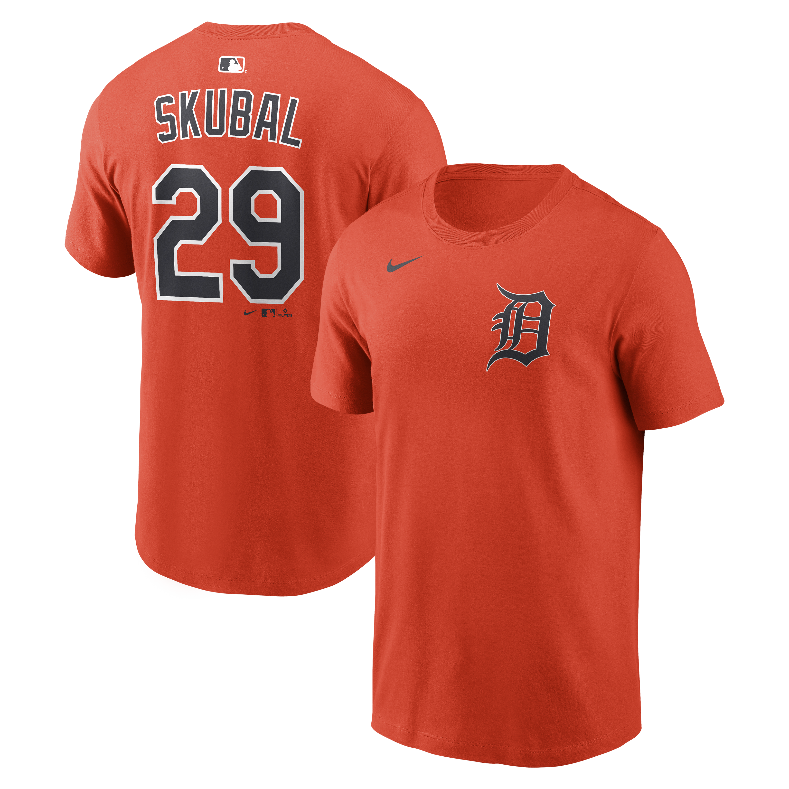 Men's Nike Tarik Skubal Orange Detroit Tigers Name & Number T-Shirt