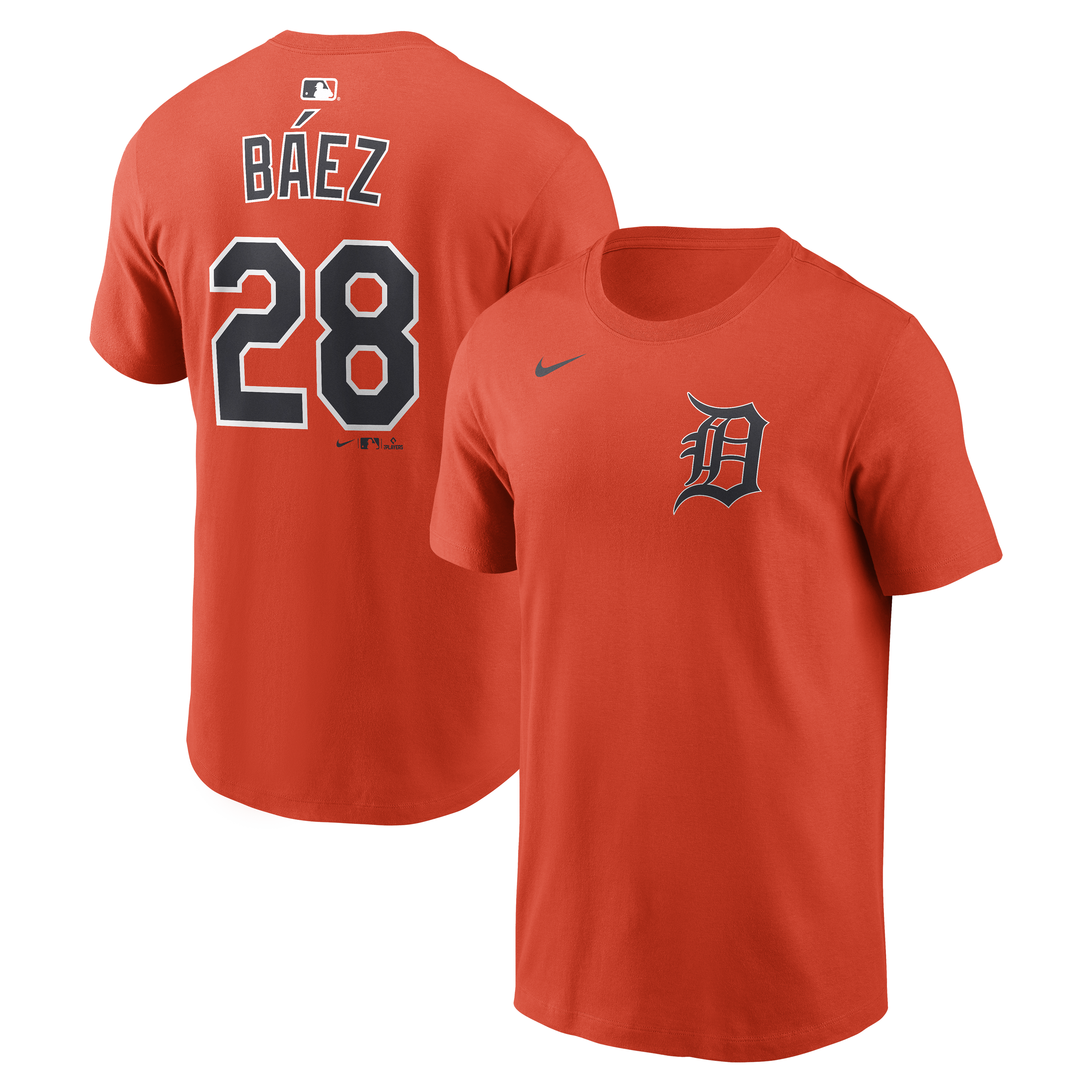 Men's Nike Javier Báez Orange Detroit Tigers Alternate 2 Name & Number T-Shirt