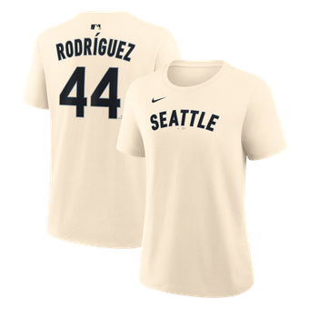 Women's Nike Julio Rodriguez Natural Seattle Mariners Name & Number T-Shirt