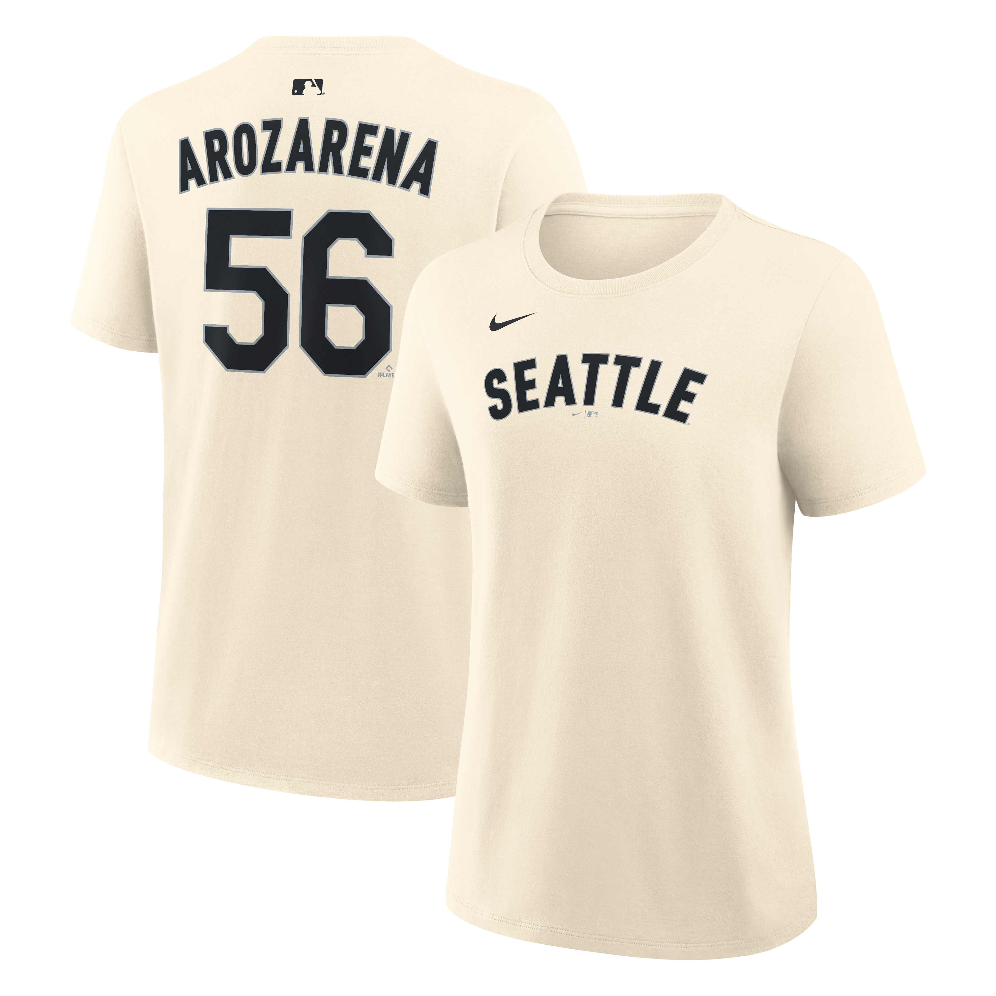 Women's Nike Randy Arozarena Natural Seattle Mariners Name & Number T-Shirt