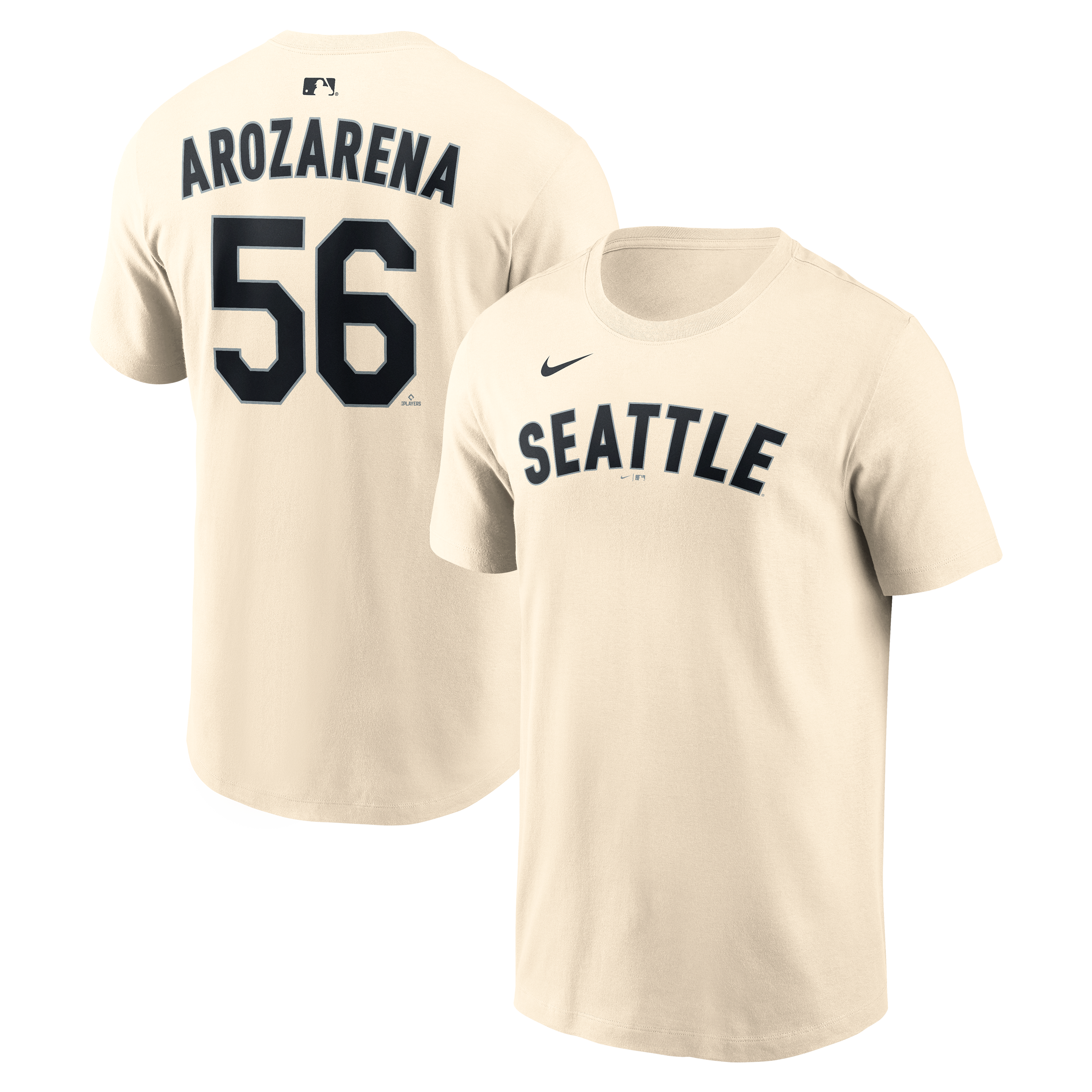 Men's Nike Randy Arozarena Natural Seattle Mariners Name & Number T-Shirt