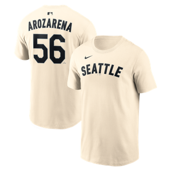 Men's Nike Randy Arozarena Natural Seattle Mariners Name & Number T-Shirt