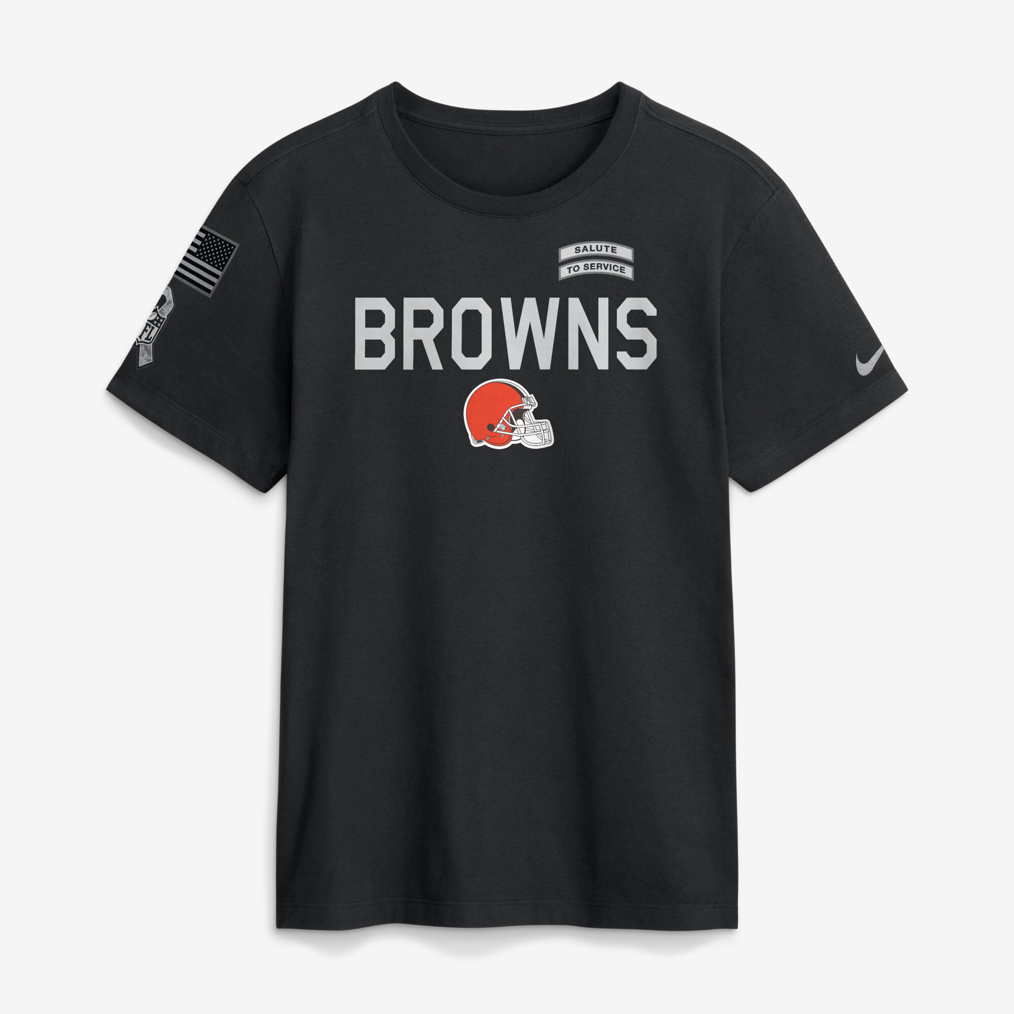 Men's Nike  Black Cleveland Browns 2026 Salute to Service Sideline Dri-FIT T-Shirt
