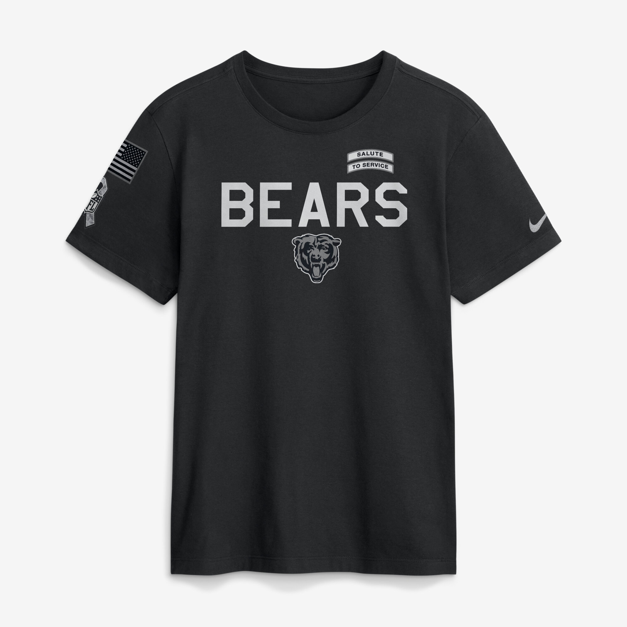 Men's Nike Black Chicago Bears 2026 Salute to Service Sideline Dri-FIT T-Shirt
