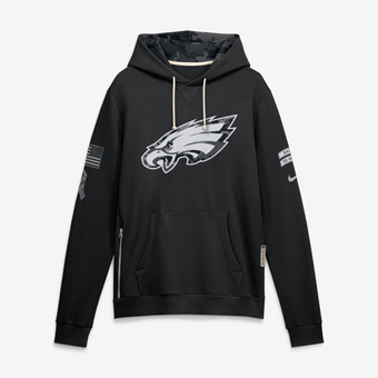 Men's Nike  Black Philadelphia Eagles 2026 Salute to Service Sideline Dri-FIT Pullover Hoodie
