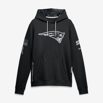 Men's Nike  Black New England Patriots 2026 Salute to Service Sideline Dri-FIT Pullover Hoodie