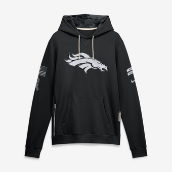 Men's Nike  Black Denver Broncos 2026 Salute to Service Sideline Dri-FIT Pullover Hoodie