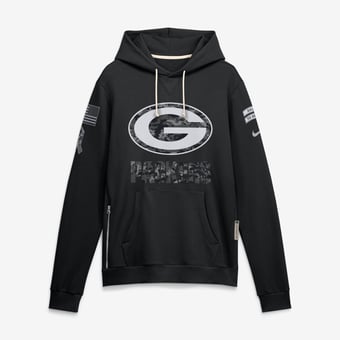 Men's Nike  Black Green Bay Packers 2026 Salute to Service Sideline Dri-FIT Pullover Hoodie