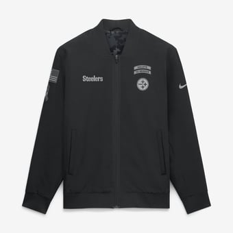 Men's Nike  Black Pittsburgh Steelers 2026 Salute to Service Sideline Full-Zip Bomber Jacket