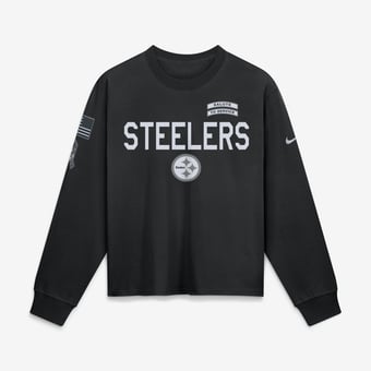 Women's Nike  Black Pittsburgh Steelers 2026 Salute to Service Sideline Long Sleeve T-Shirt