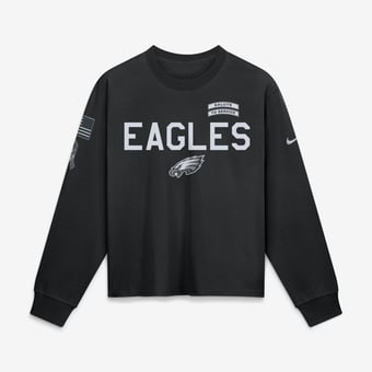 Women's Nike  Black Philadelphia Eagles 2026 Salute to Service Sideline Long Sleeve T-Shirt